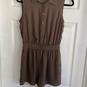 TWO Rompers! Same style, same size - tan & black